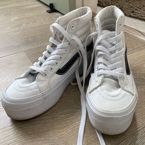 Platform Hi - High Top Vans, White